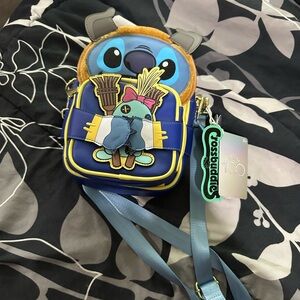 Loungefly Blue and Yellow Stitch Crossbody Bag